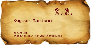 Kugler Mariann névjegykártya